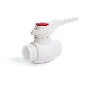 Шаровой кран Fusitek полипропиленовый 20 мм для горячей воды сфера из PPSU Белый